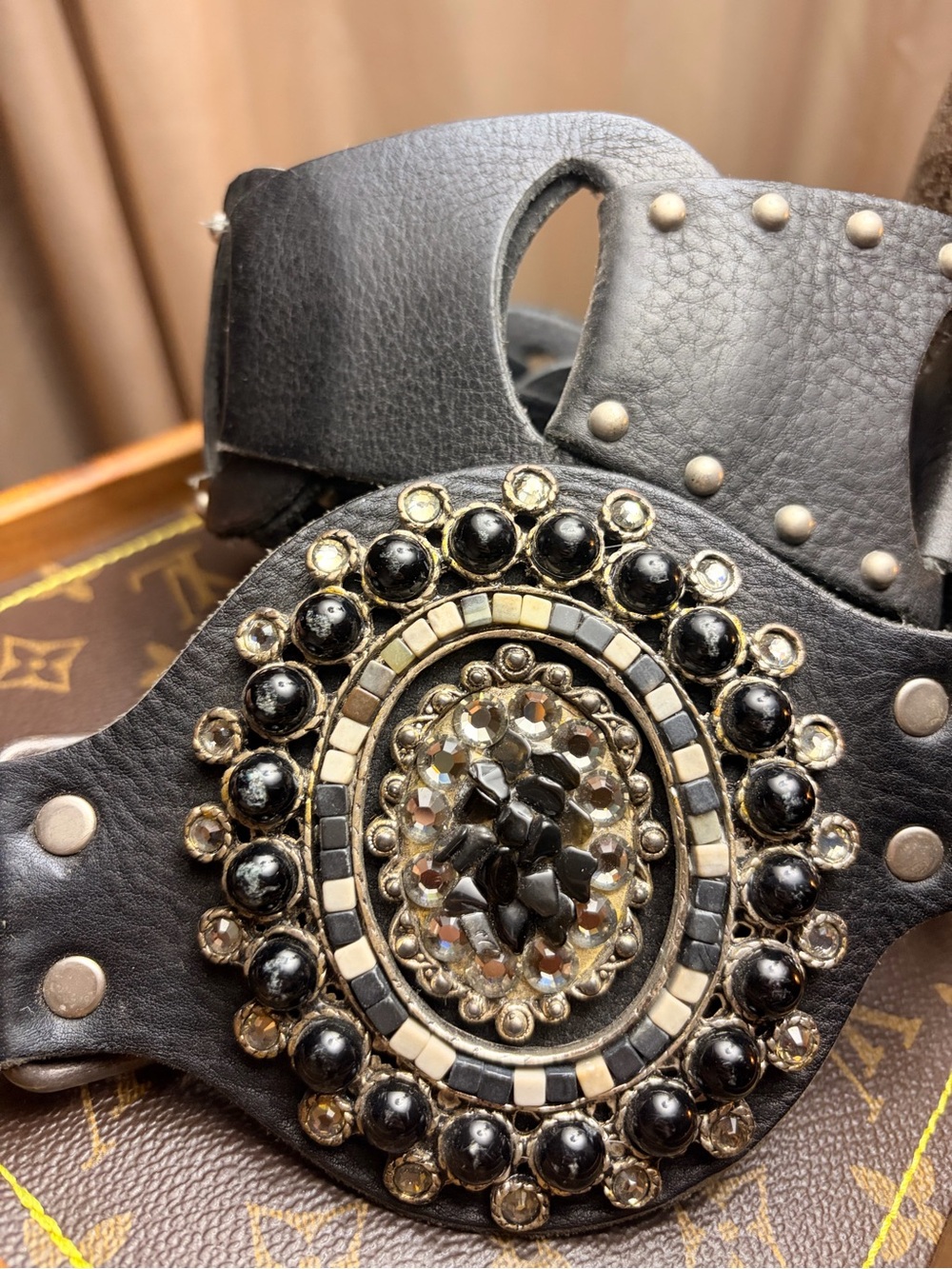 Leatherock Black Leather Shoe Insert with Embossed Branding